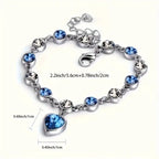 Radiant Ocean Blue Heart Bracelet