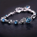 Radiant Ocean Blue Heart Bracelet