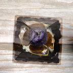 Amethyst Sphere With Obsidian Tiger Eye Orgone Pyramid