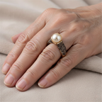 Vintage Pearl Golden Ring