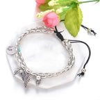 Olivenorma Turquoise Silver Color Leaf Double Layer Bracelet Anklet