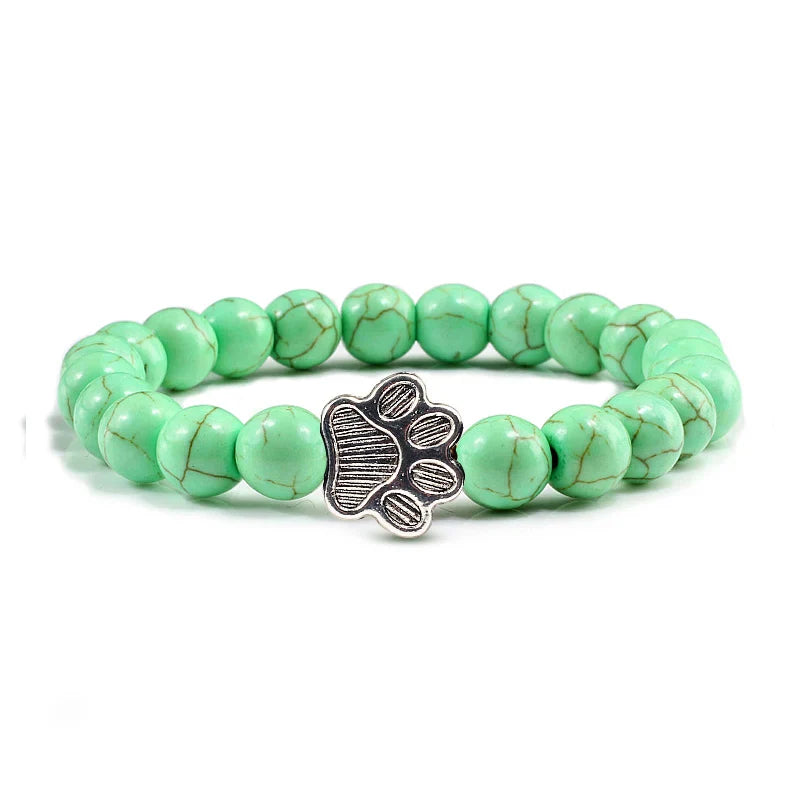 Beaded Paw Bracelet ��������������������������� Natural Stone Design