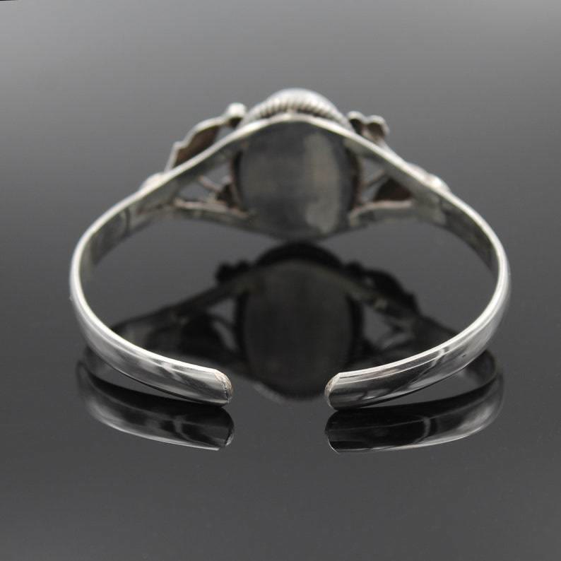 Olivenorma Vintage Engraved Flower Turquoise Bracelet