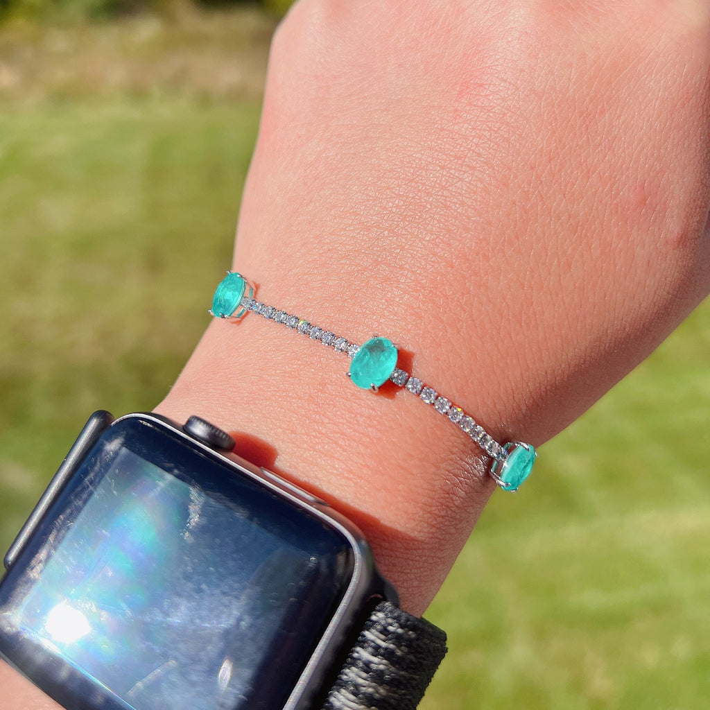 Olivenorma Three Paraiba Tourmaline Bracelet