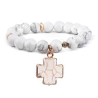 Olivenorma White Turquoise Clear Crystal Cross Bracelet