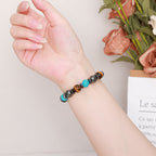 Olivenorma Tiger Eye Hematite Turquoise Beaded Bracelet