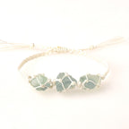 Olivenorma Three Raw Stones Net Bag Crystal Braided Bracelet