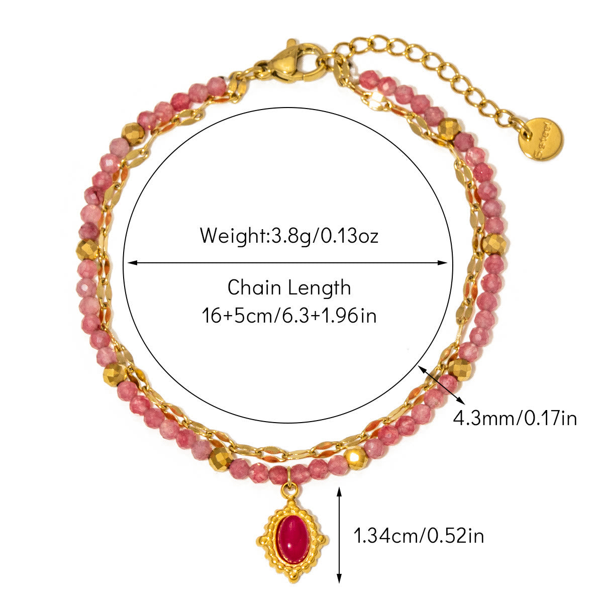 Olivenorma Vintage Natural Stone Alloy Beads Bracelet