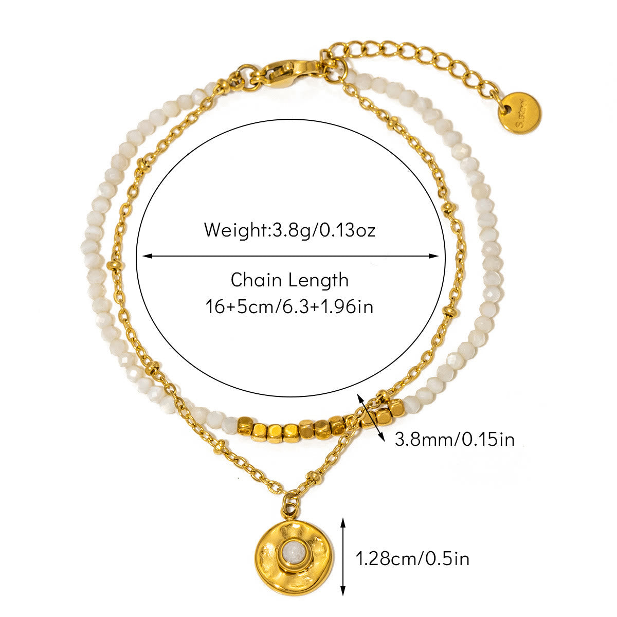 Olivenorma Vintage Natural Stone Alloy Beads Bracelet