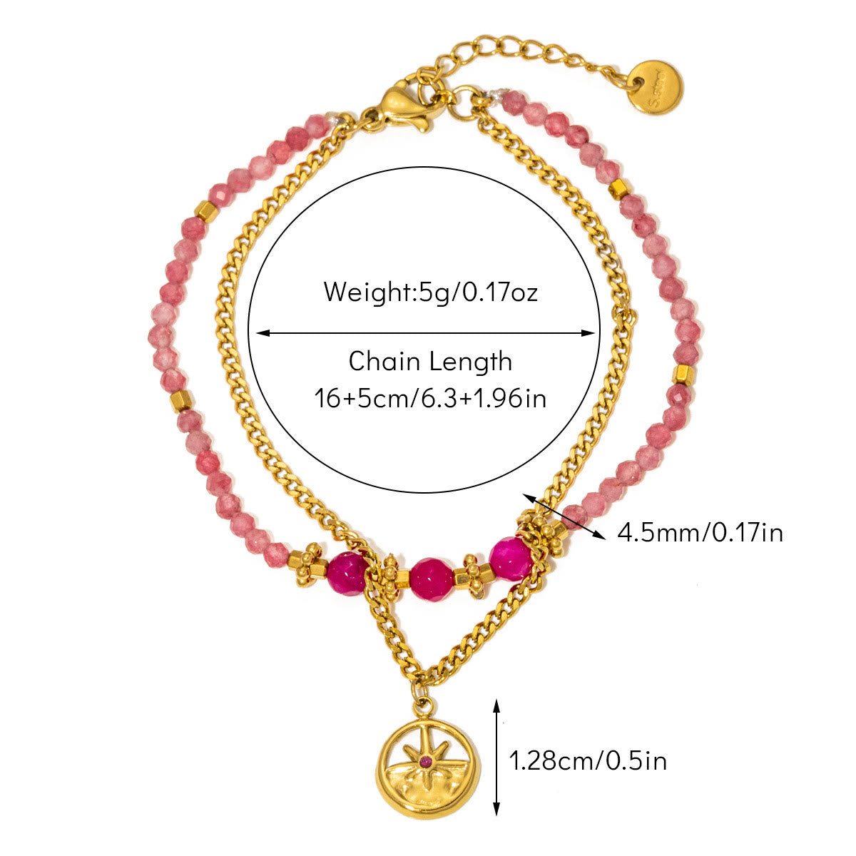 Olivenorma Vintage Natural Stone Alloy Beads Bracelet