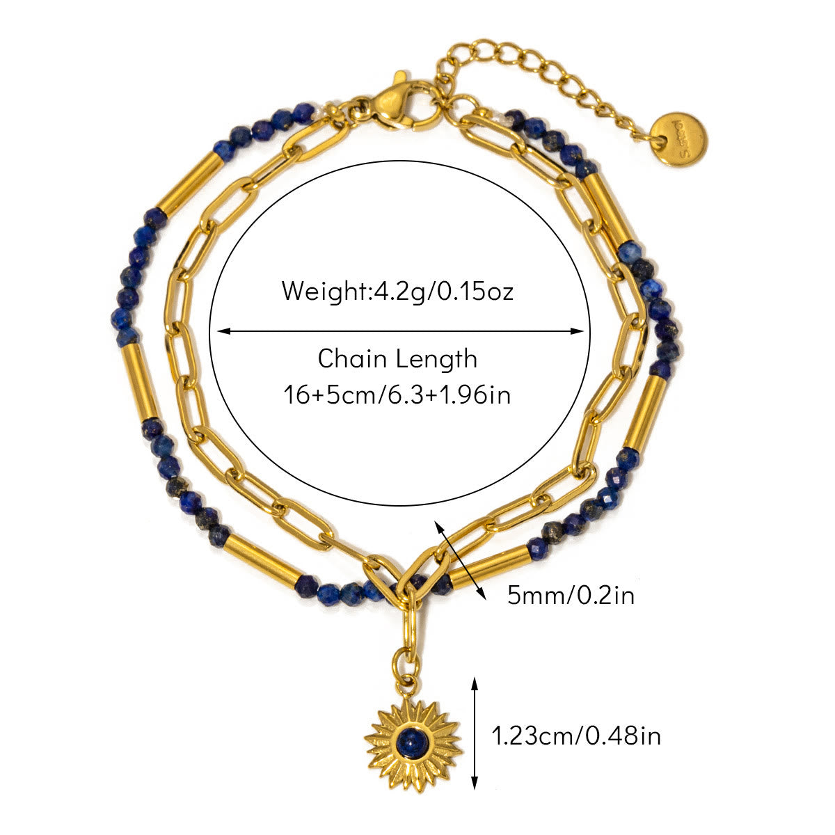 Olivenorma Vintage Natural Stone Alloy Beads Bracelet