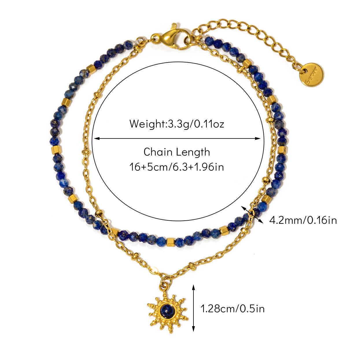 Olivenorma Vintage Natural Stone Alloy Beads Bracelet