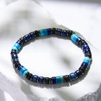 Olivenorma Turquoise Lapis Lazuli Hematite Roller Bead Bracelet