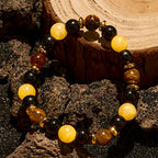 Olivenorma Yellow Aventurine Tiger Eye Obsidian Beaded Bracelet