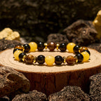 Olivenorma Yellow Aventurine Tiger Eye Obsidian Beaded Bracelet