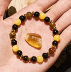 Olivenorma Yellow Aventurine Tiger Eye Obsidian Beaded Bracelet