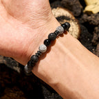 Olivenorma Tiger Eye Obsidian Hematite Roller Bead Bracelet