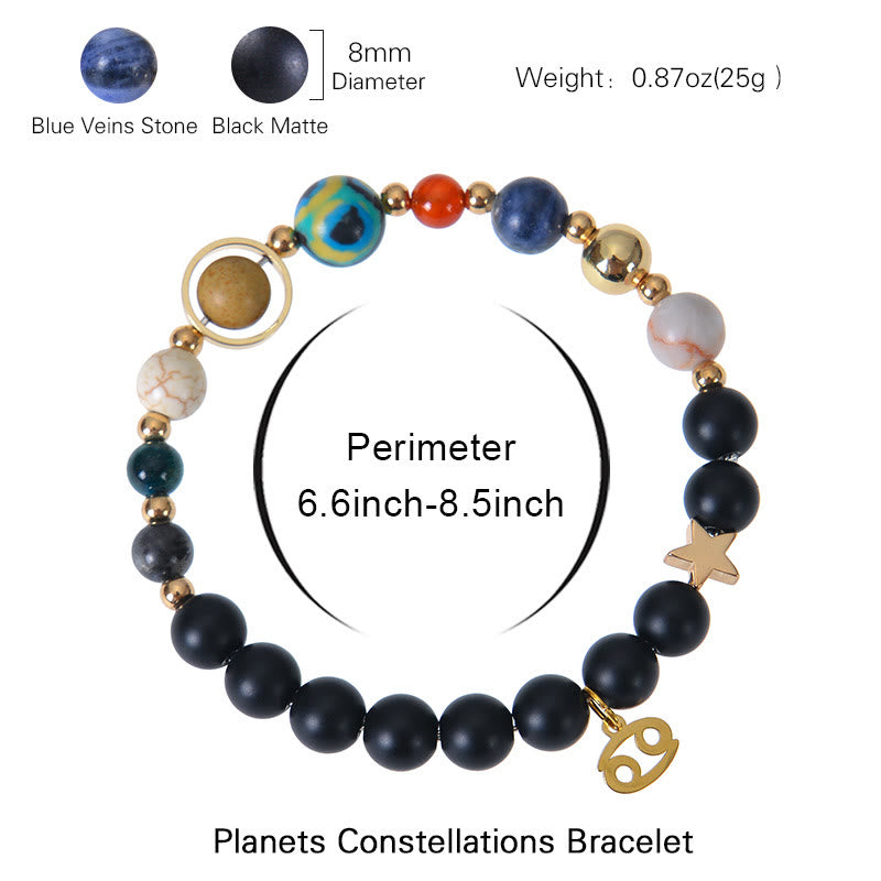 Olivenorma Twelve Constellations Eight Planets Gemstone Bracelet