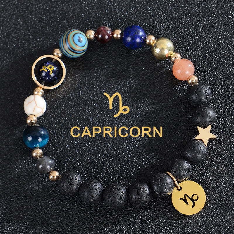 Olivenorma Twelve Constellations Eight Planets Gemstone Bracelet