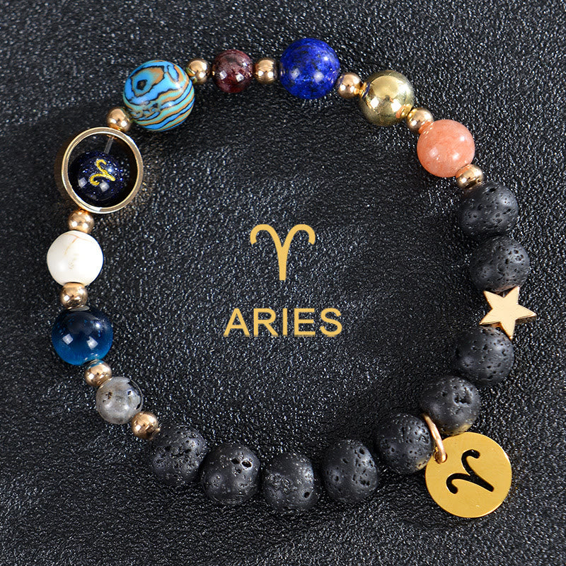 Olivenorma Twelve Constellations Eight Planets Gemstone Bracelet