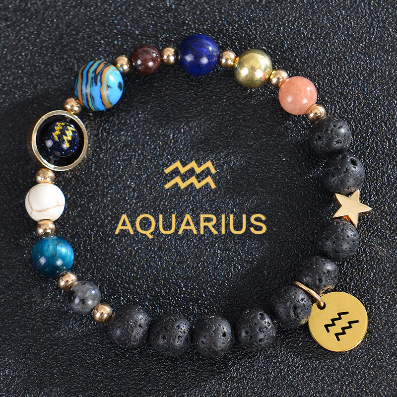 Olivenorma Twelve Constellations Eight Planets Gemstone Bracelet