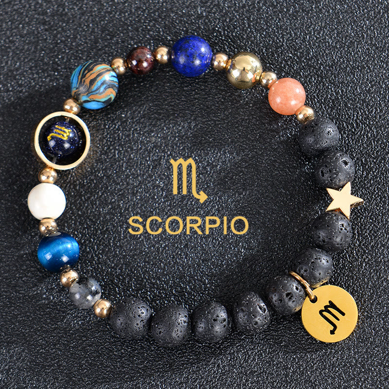 Olivenorma Twelve Constellations Eight Planets Gemstone Bracelet