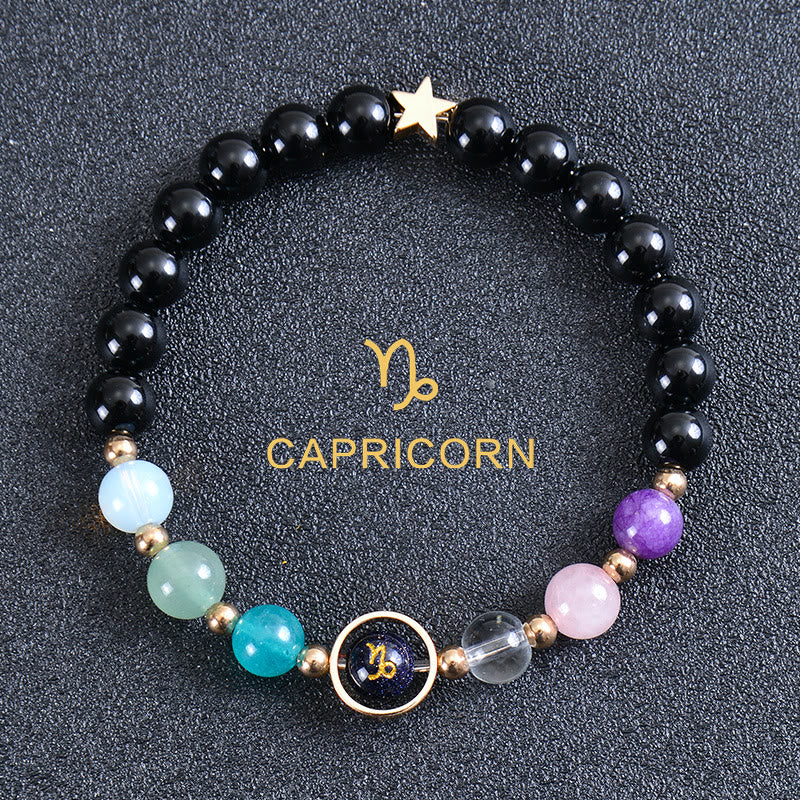Olivenorma Twelve Constellations Eight Planets Gemstone Bracelet