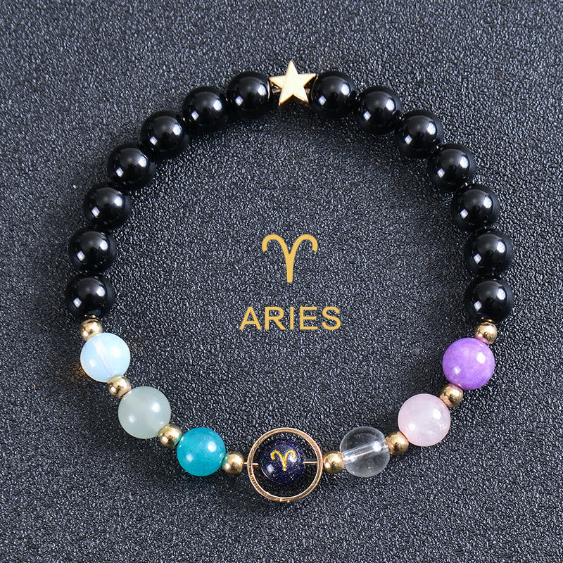 Olivenorma Twelve Constellations Eight Planets Gemstone Bracelet