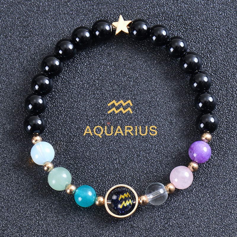 Olivenorma Twelve Constellations Eight Planets Gemstone Bracelet