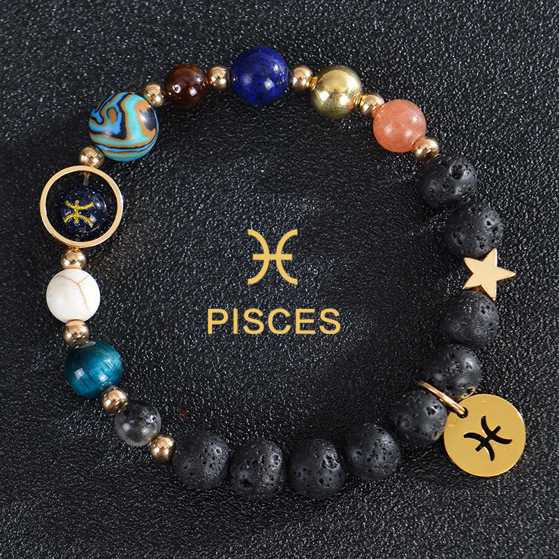 Olivenorma Twelve Constellations Eight Planets Gemstone Bracelet