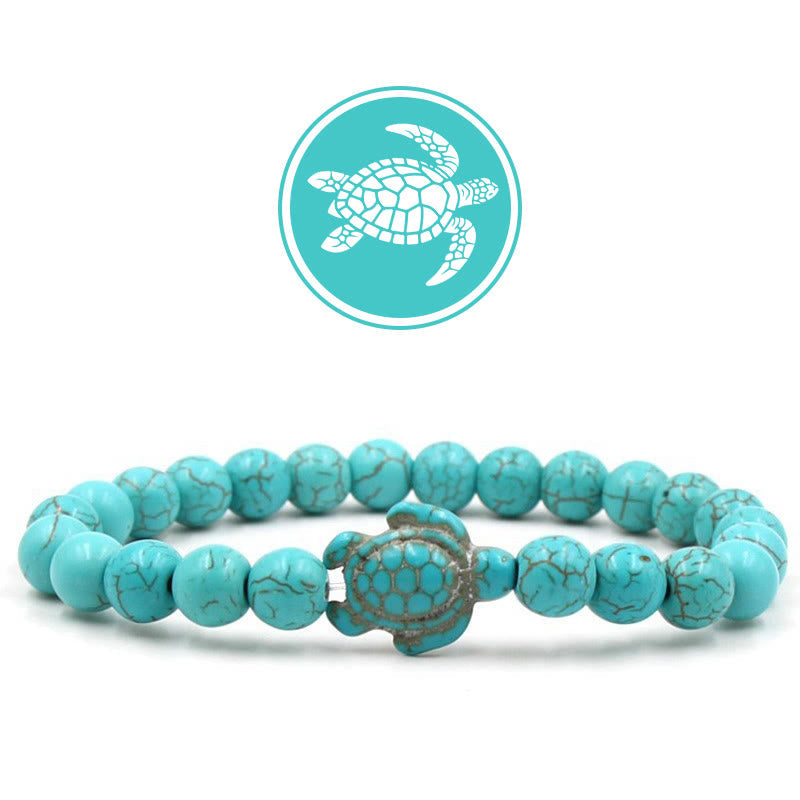Olivenorma Turtle Blessing Amulet Gemstone Bracelet