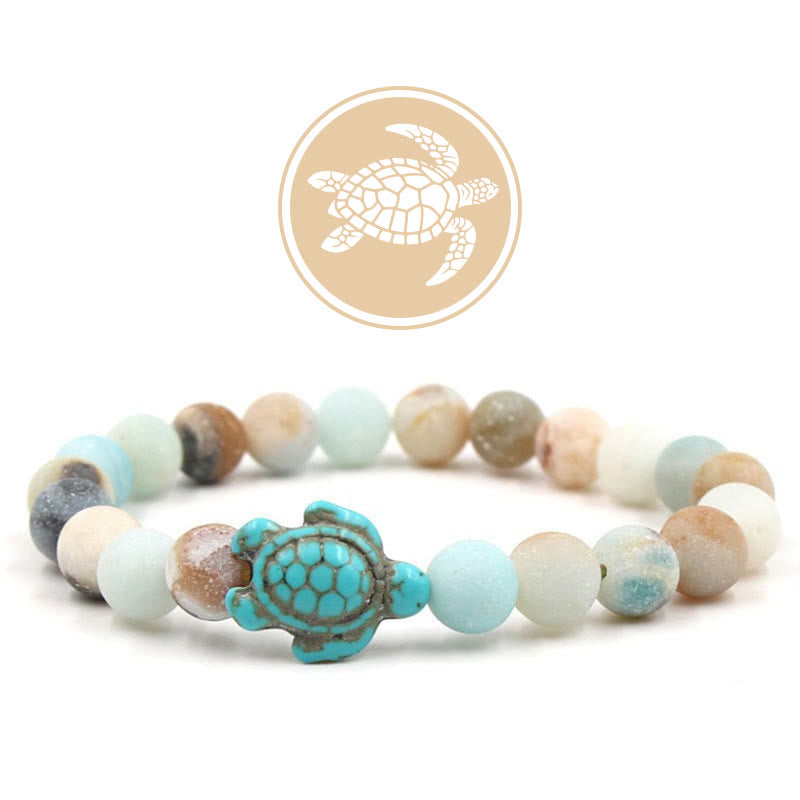 Olivenorma Turtle Blessing Amulet Gemstone Bracelet