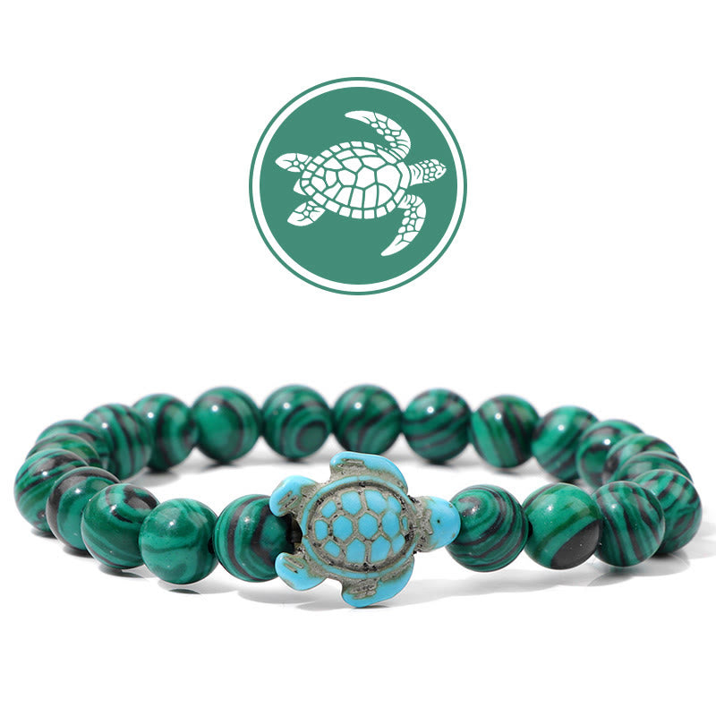 Olivenorma Turtle Blessing Amulet Gemstone Bracelet