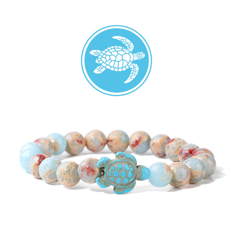Olivenorma Turtle Blessing Amulet Gemstone Bracelet
