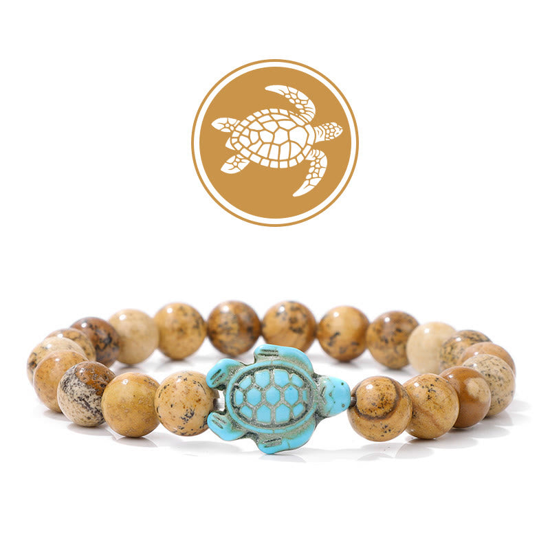 Olivenorma Turtle Blessing Amulet Gemstone Bracelet