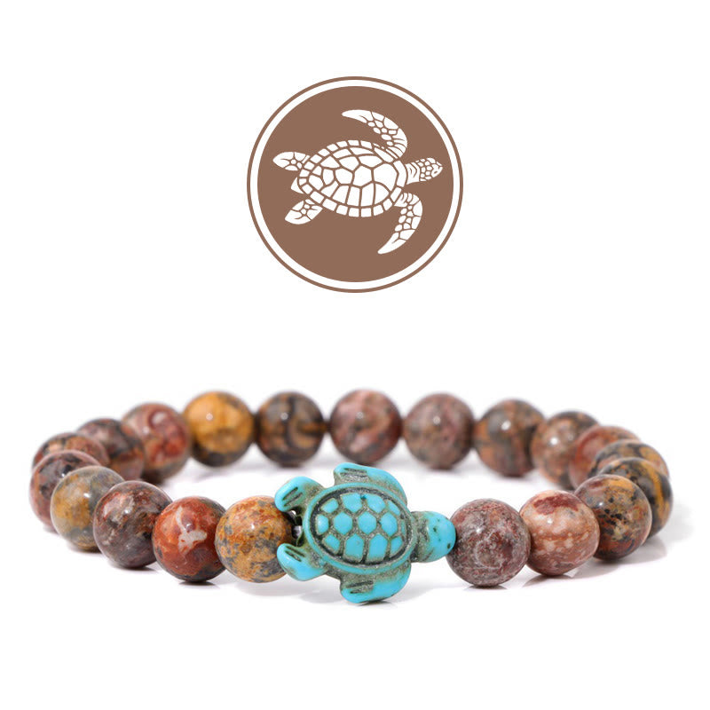Olivenorma Turtle Blessing Amulet Gemstone Bracelet