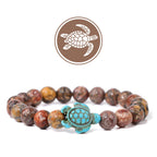 Olivenorma Turtle Blessing Amulet Gemstone Bracelet