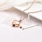 Pet Memorial Urn Necklace ��������������������������� Heart-Shaped Pendant with Paw Engraving