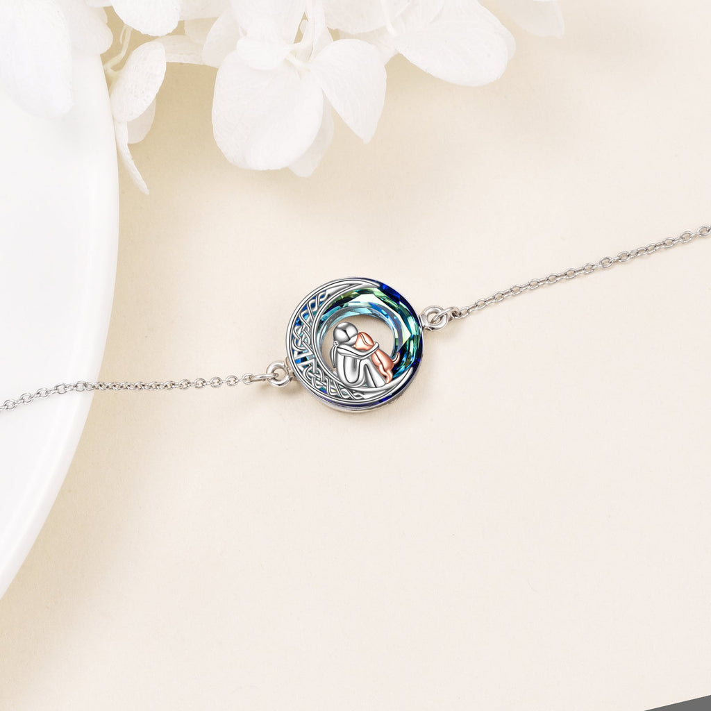 Sterling Silver Adjustable Dog Charm Bracelet