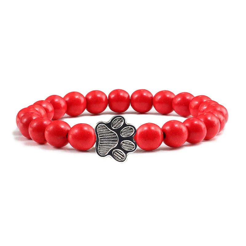 Beaded Paw Bracelet ��������������������������� Natural Stone Design