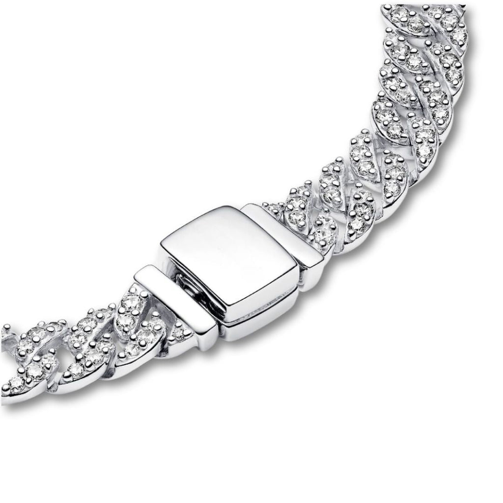 Pave Cuban Bracelet | White Gold