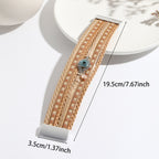 Olivenorma White Zircon Paraiba Tourmaline Evil Eye Bracelet