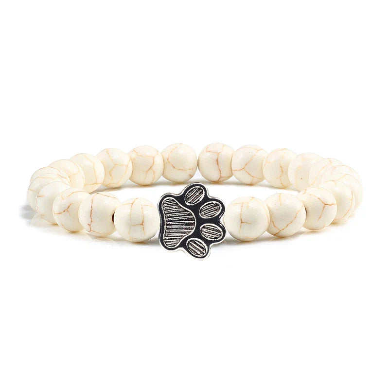 Beaded Paw Bracelet ��������������������������� Natural Stone Design
