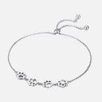 Sterling Silver Paw Print Bracelet ��������������������������� Adjustable Fit