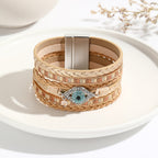 Olivenorma White Zircon Paraiba Tourmaline Evil Eye Bracelet