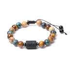 Tiger Eye Picture Jasper Zodiac Bracelet