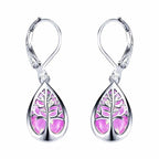 Tree of Life Earrings in Opal and Silver