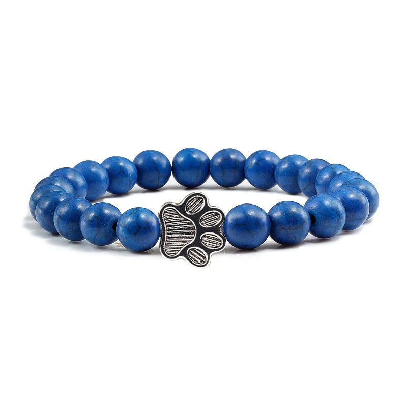 Beaded Paw Bracelet ��������������������������� Natural Stone Design