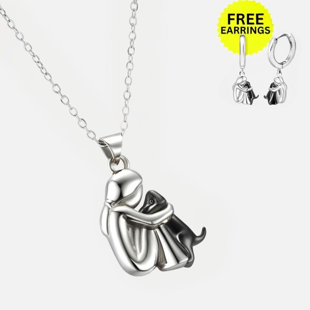 Hug Pendant Necklace with Bonus Earrings ��������������������������� Limited Time Offer