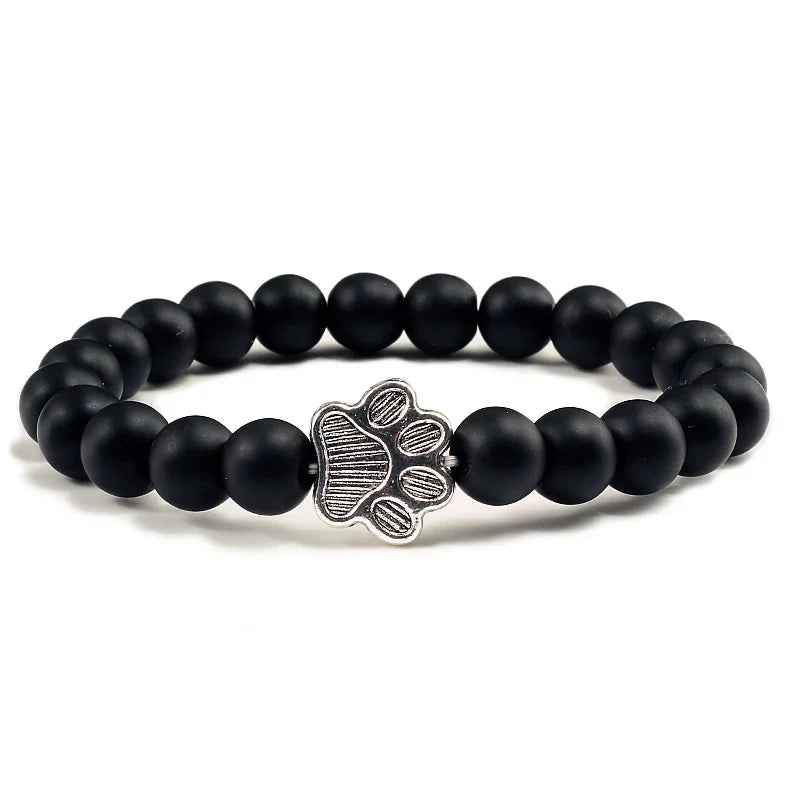 Beaded Paw Bracelet ��������������������������� Natural Stone Design